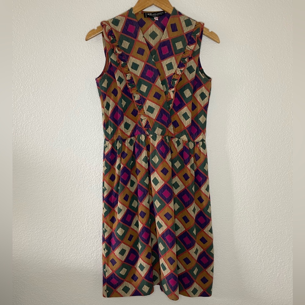 Vintage CASSANDRE Rue du Fg. St. Honoré PARIS dress • geometric designer